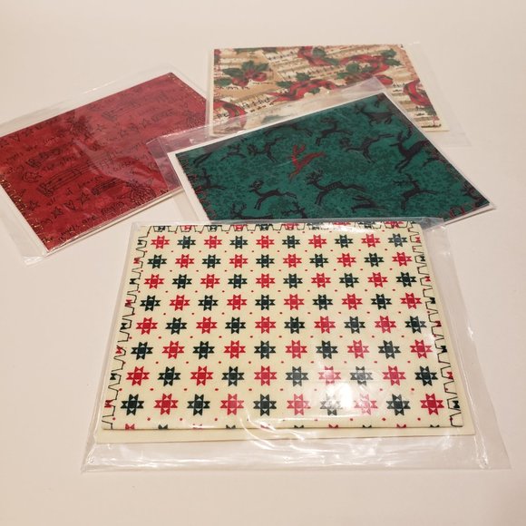 4 Fabric Christmas Cards - Picture 2 of 4